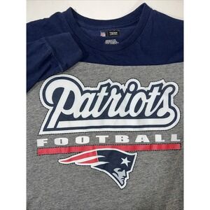 New England Patriots NFL Team Apparel Blue/ Gray Long Sleeve Shirt Small Unisex.